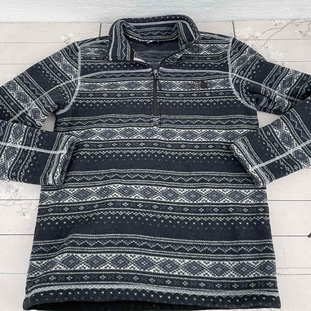 The North Face Black and Gray Patterned Jacket